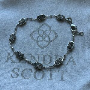 Kendra Scott Silver Bracelet with Black Stones